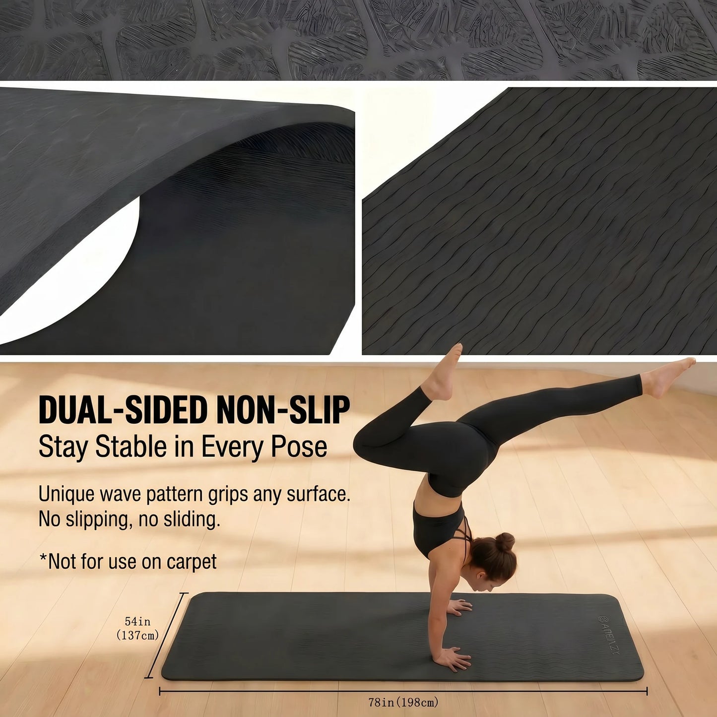 Hapbear Tpe Double Sided Non Slip Yoga Fitness Exercise Mat