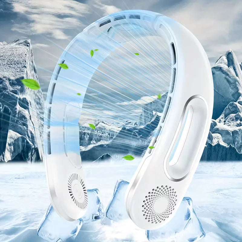 Portable Bladeless Neck Fan With Touch Control And Long Battery