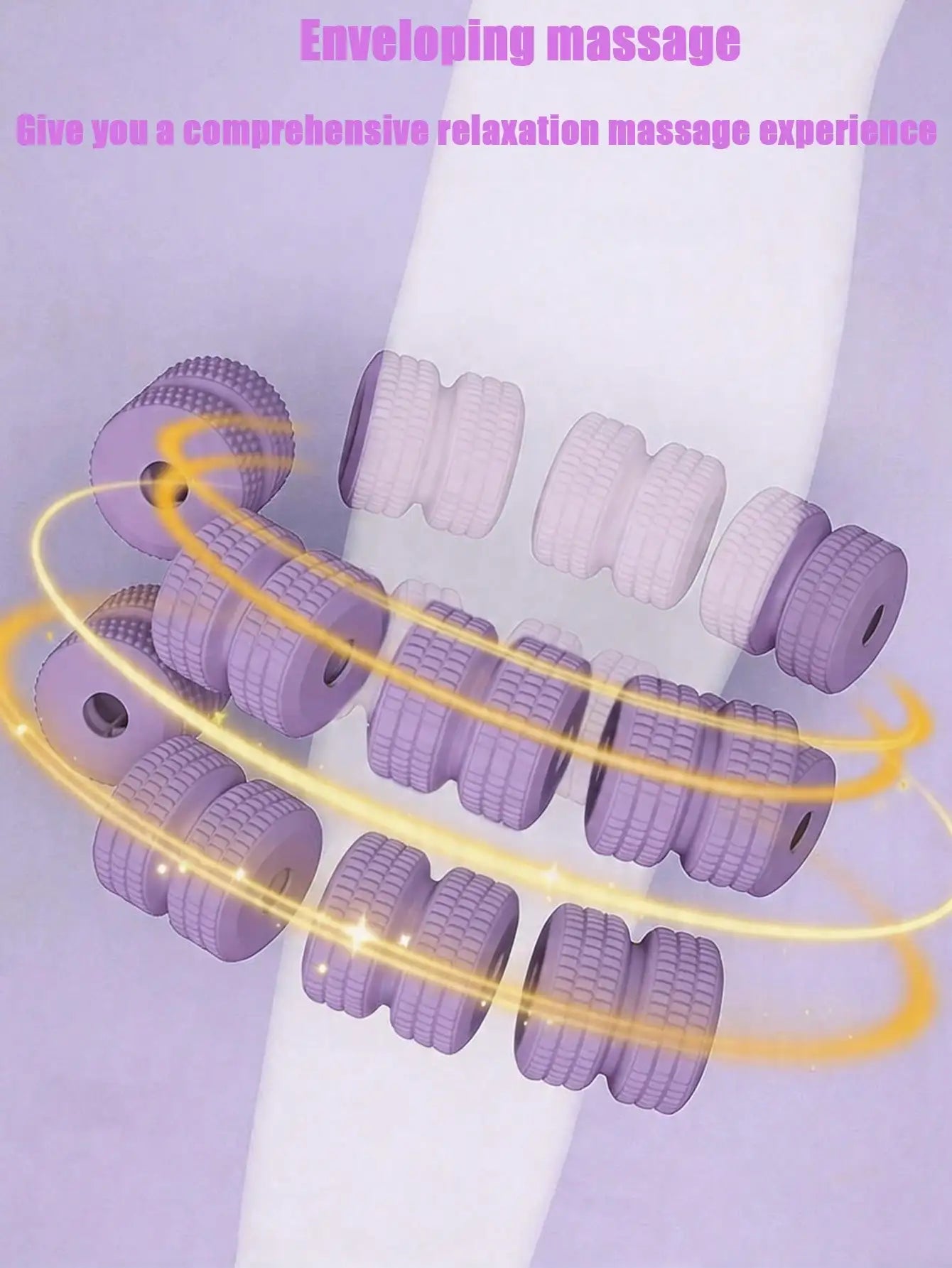 Yoga Leg Ring Clamp With 28 Roller Wheels For Calf Relief
