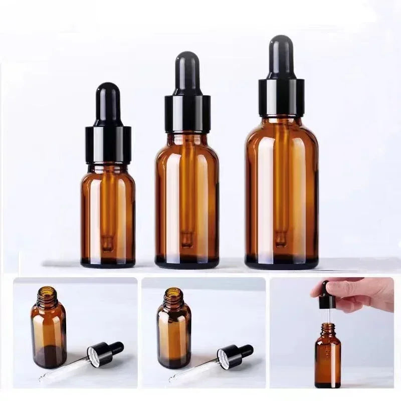 Refillable Glass Dropper Bottles Set for Essential Oils with Funnel
