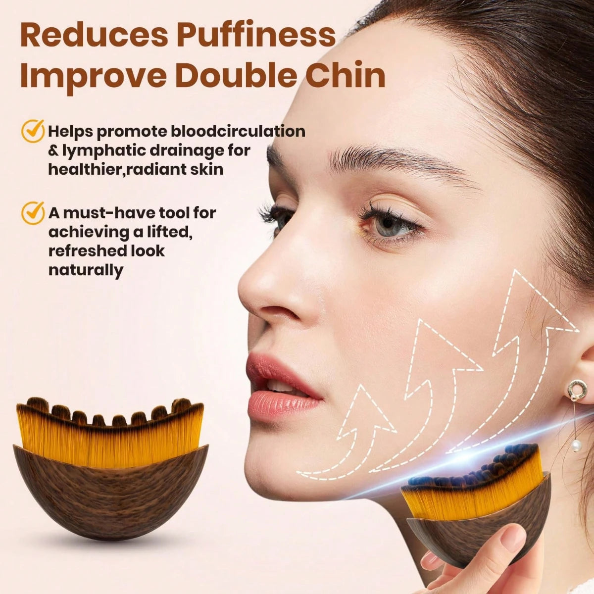 Manual Facial Lymphatic Brush For Chin And Jawline Contouring