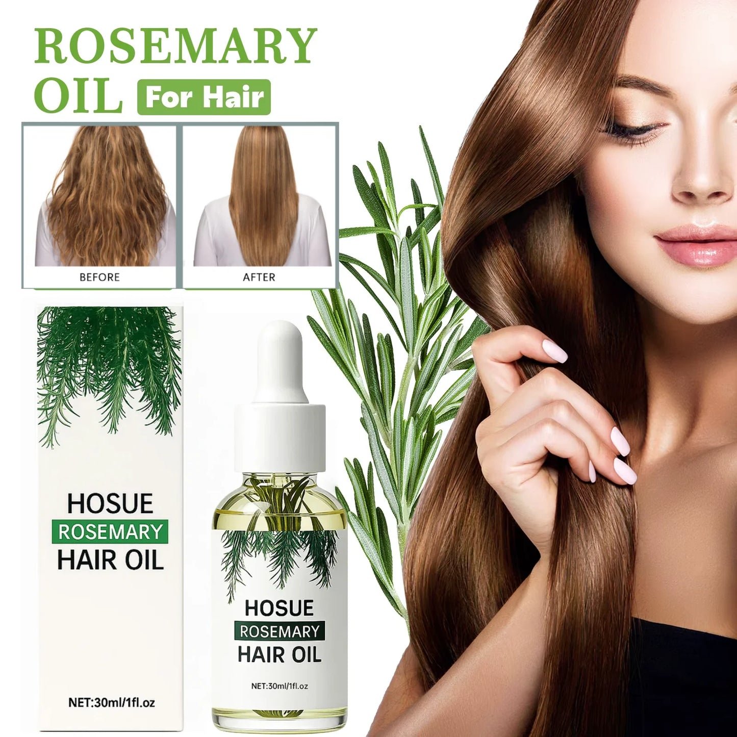 Rosemary Essential Oil Hair Serum And Scalp Treatment For Growth