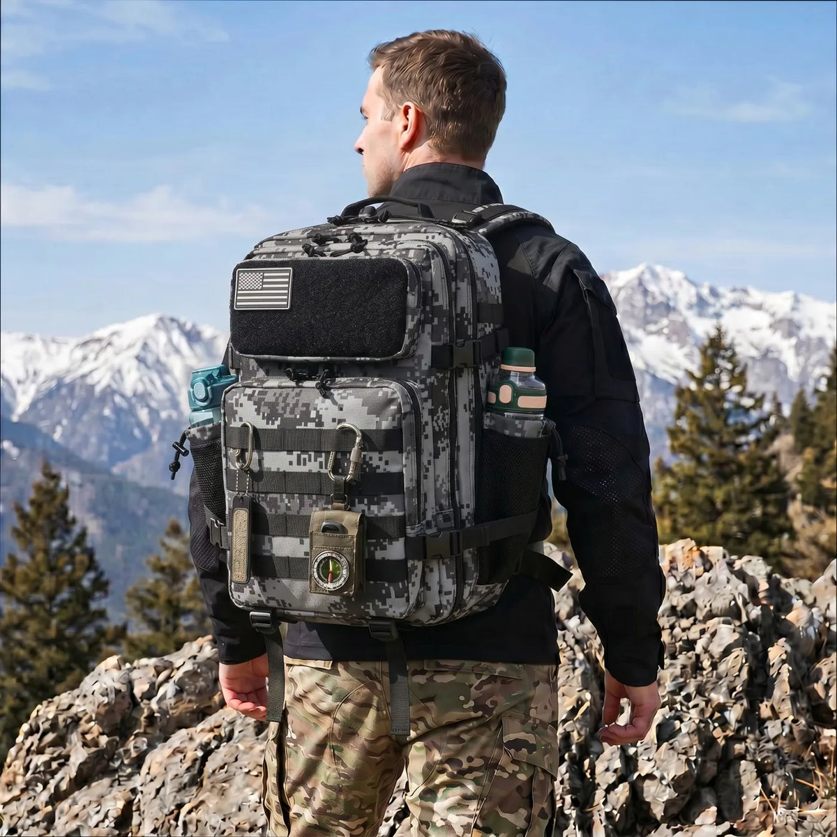 ReFire Gear Tactical Hunting Backpack With Dual Water Bottle Holders