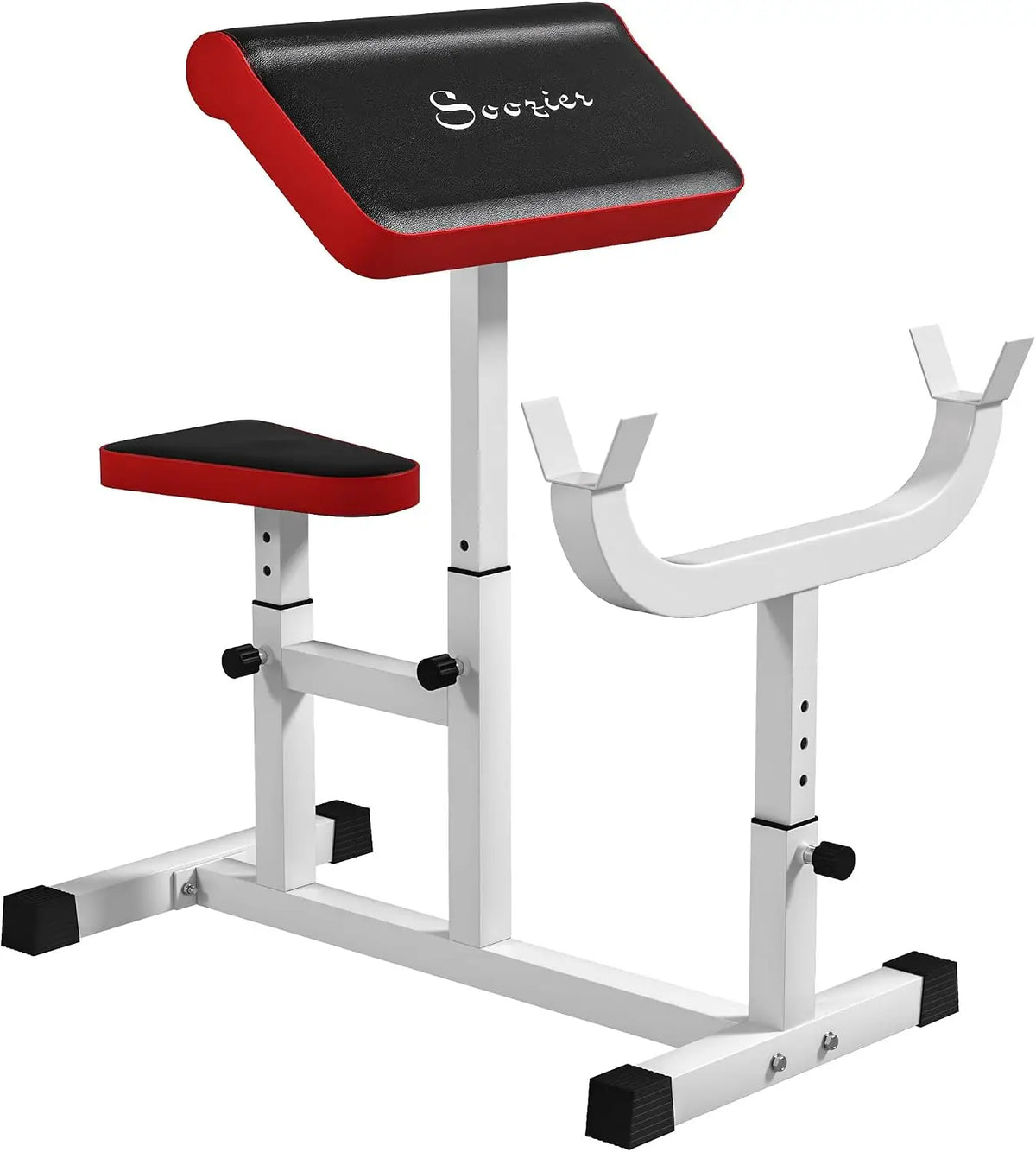 Adjustable Preacher Curl Bench With Sturdy Barbell Rack