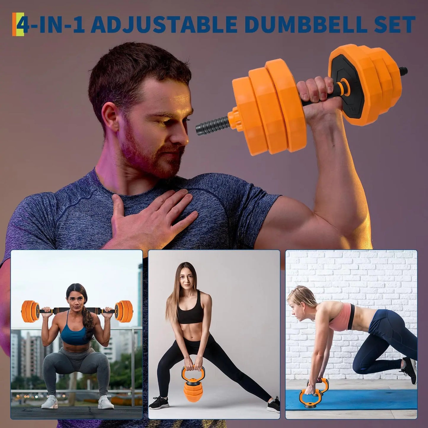Adjustable Dumbbell Set With Connector For Home Gym Fitness