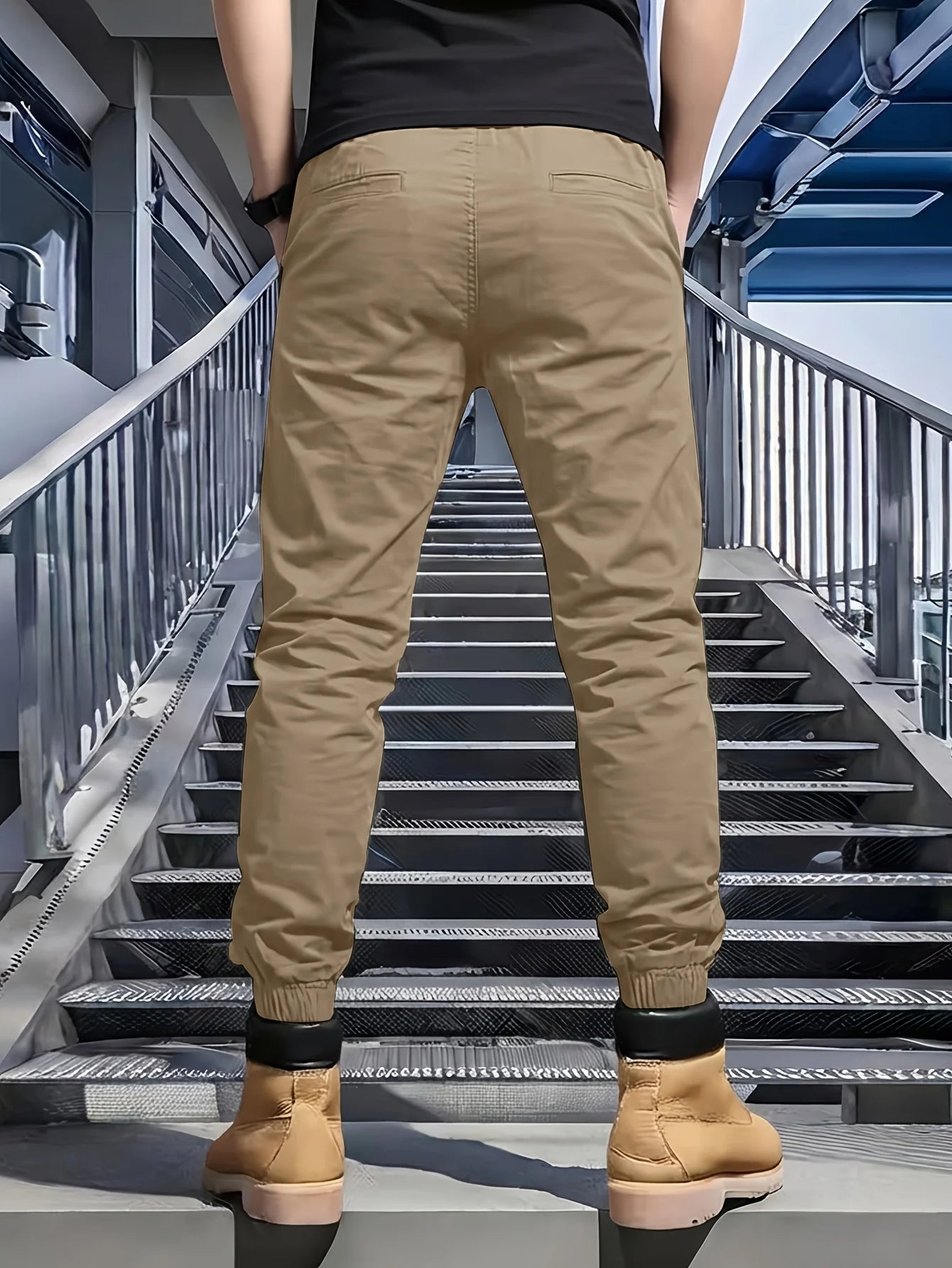 Winthunder Men Casual Loose Fit Multi Pocket Work Pants