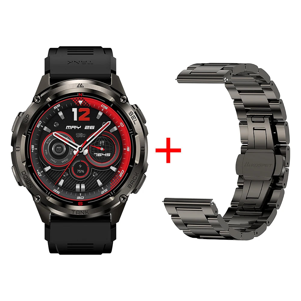 KOSPET Tank T3 Ultra 2 GPS Smartwatch Altimeter Barometer AMOLED