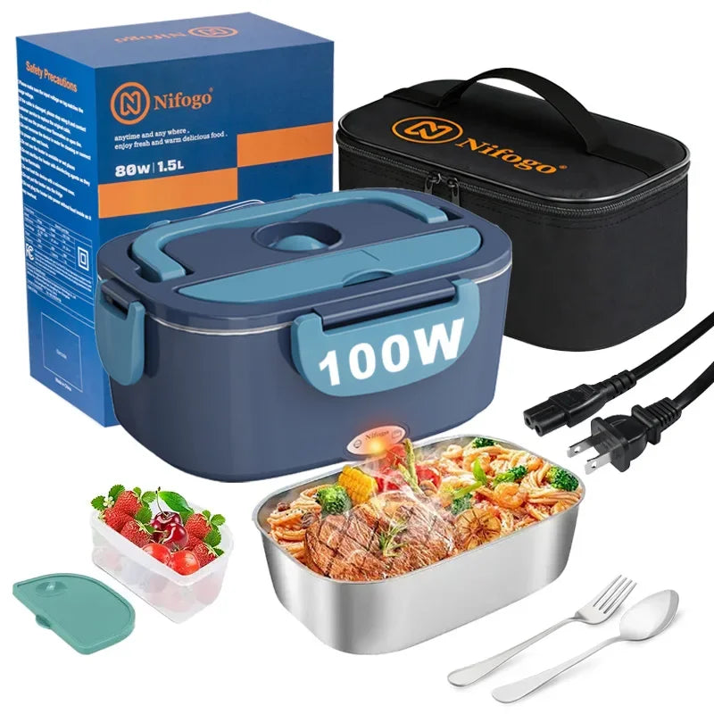 Portable Electric Heating Lunch Box Food Warmer With Carry Bag