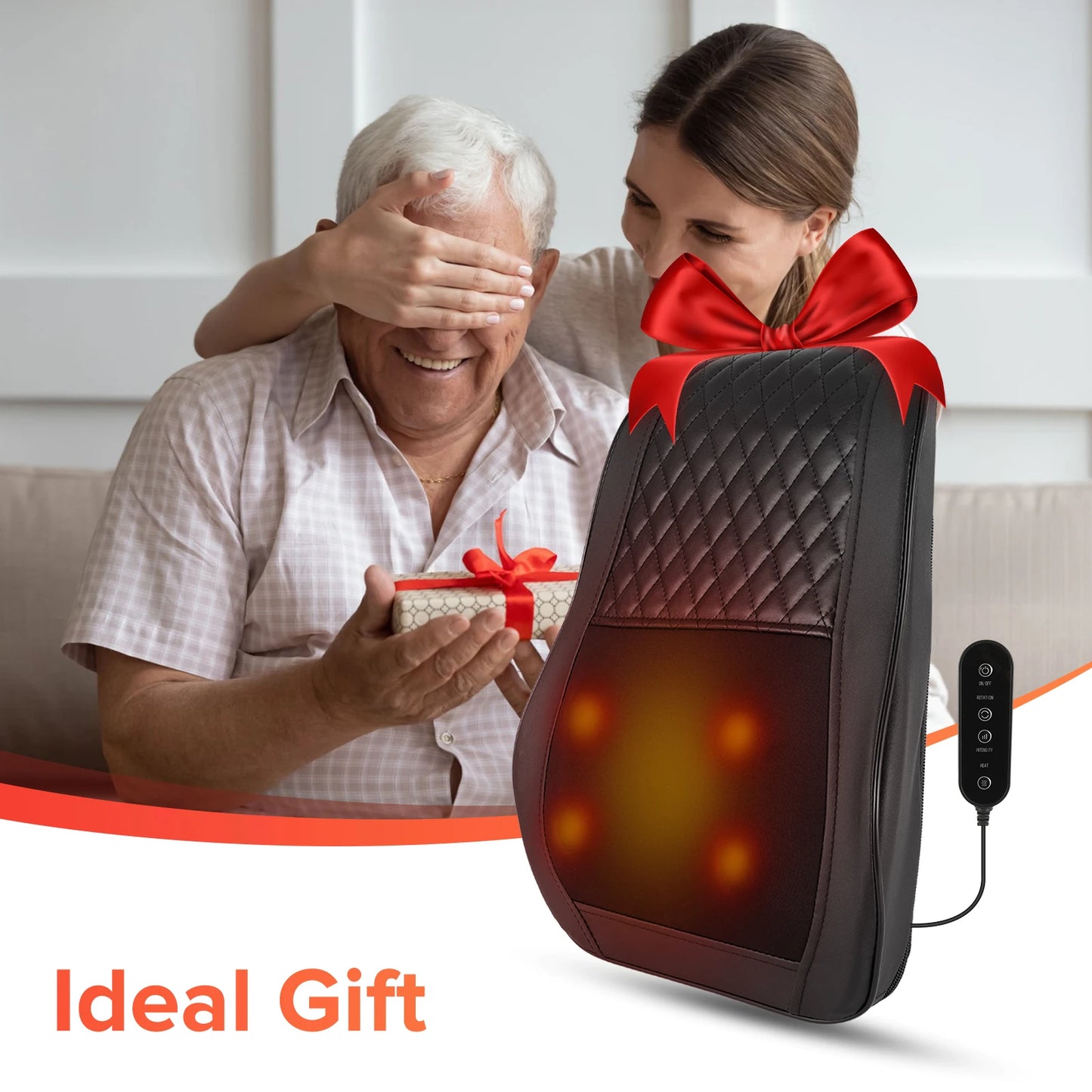 Lingteng Heated 3D Kneading Back Neck Shoulder Massager