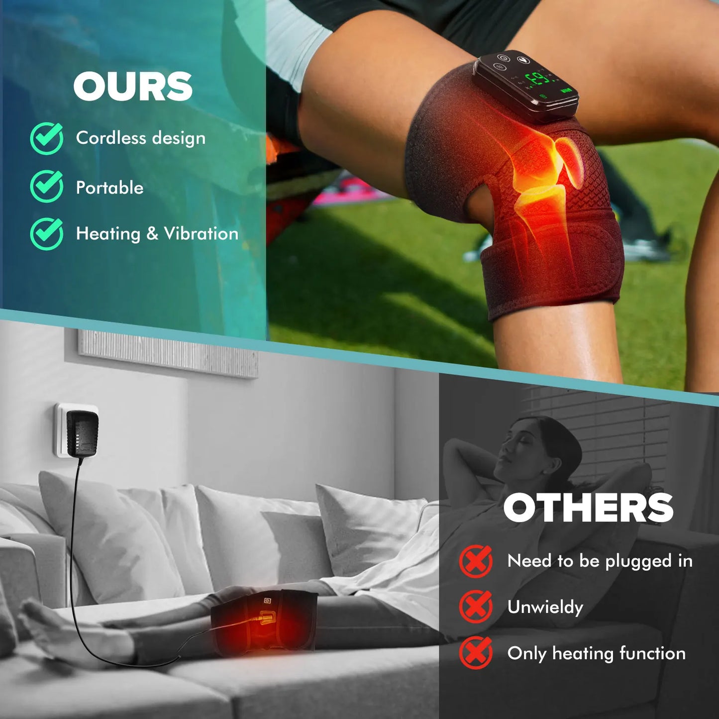 Hailicare Knee Heating Massager With Hot Compress And Vibration
