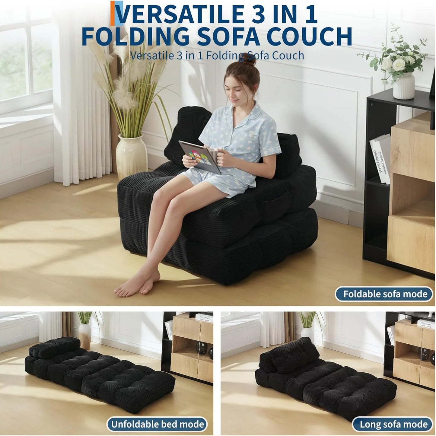Himiss Modern Folding Sofa Bed Convertible Sleeper Chair
