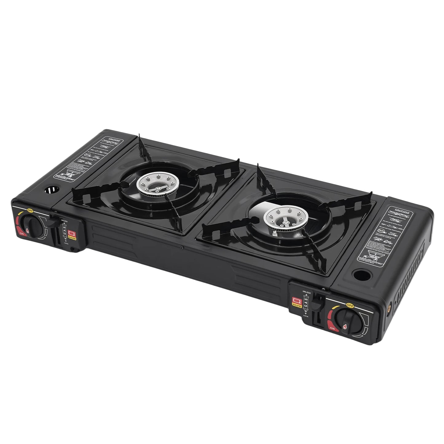 Stainless Steel Dual Burner Gas Stove With Piezo Ignition