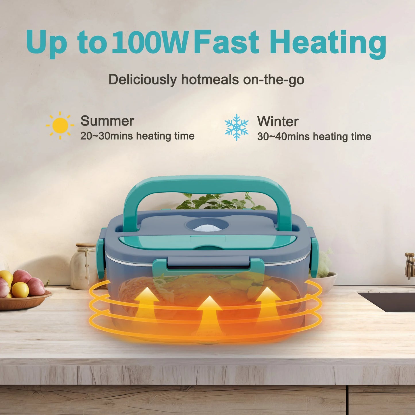 Portable Electric Heating Lunch Box Food Warmer With Carry Bag