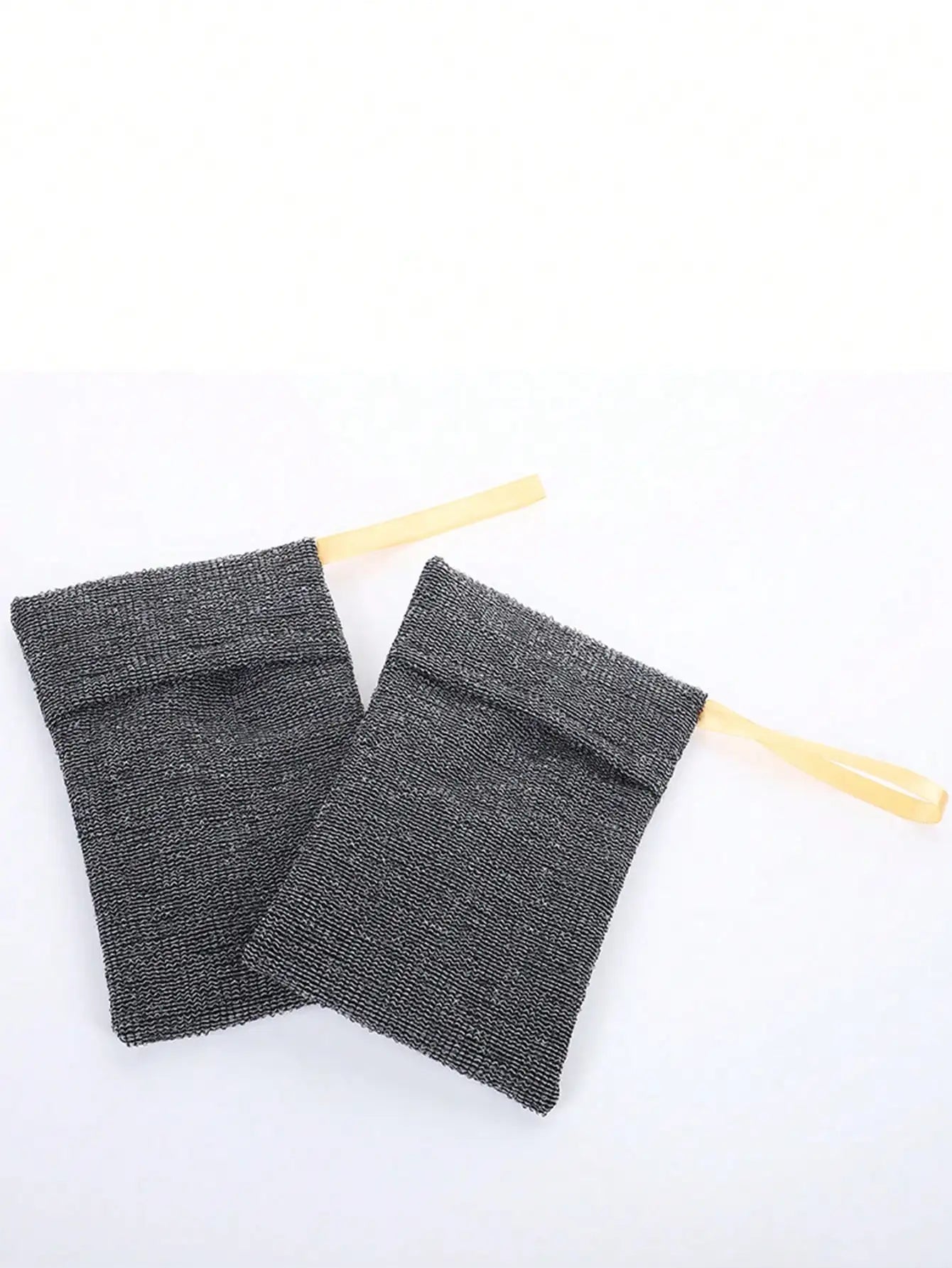 6pcs Exfoliating Mesh Soap Saver Bags With Loofah Cord Net