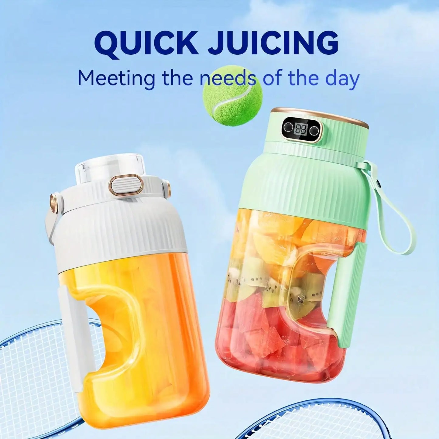 Portable Rechargeable Juicer with 10 Blades Fruit Vegetable Blender
