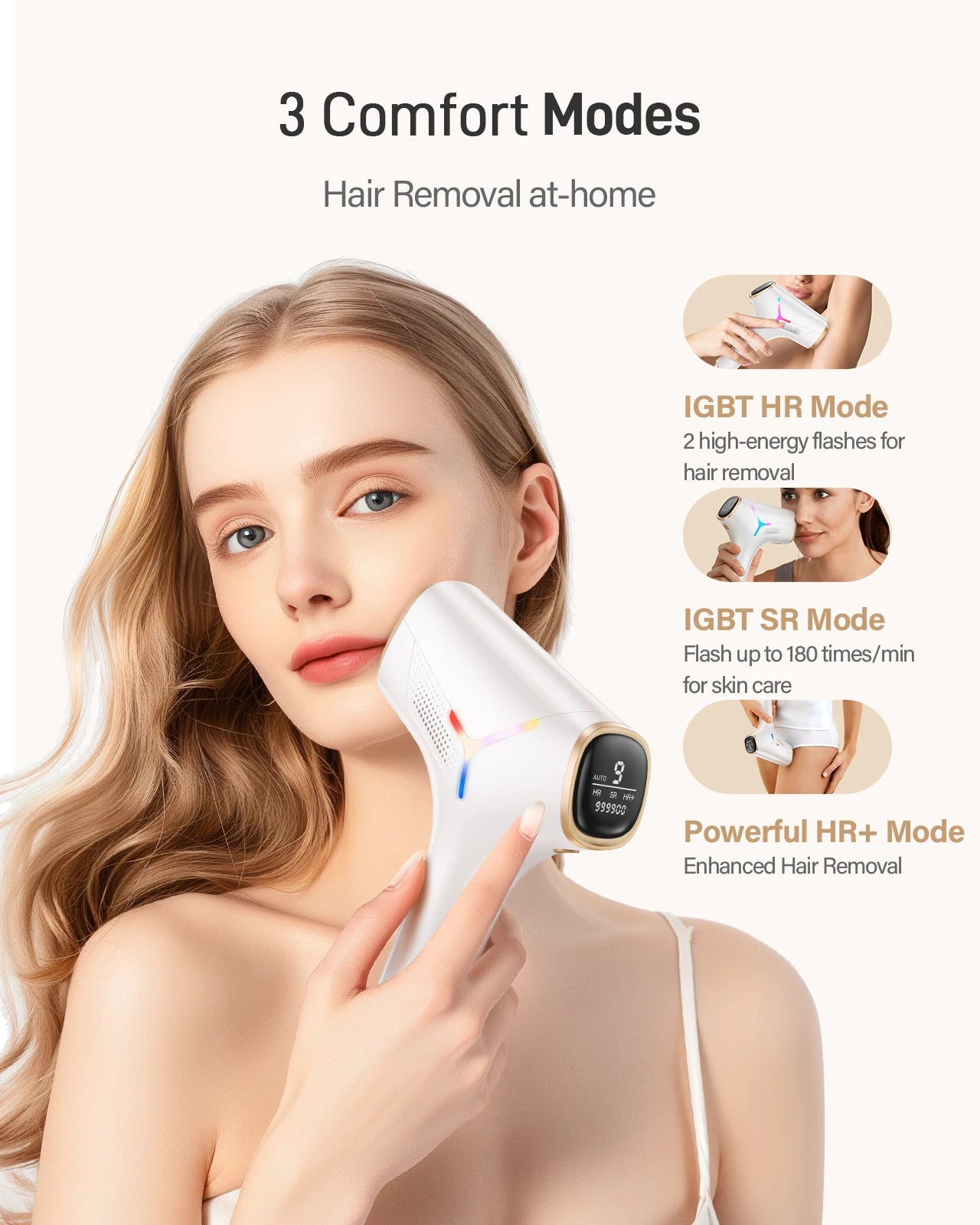 Totmizby IPL Hair Removal Device For Face Body 990000 Flashes