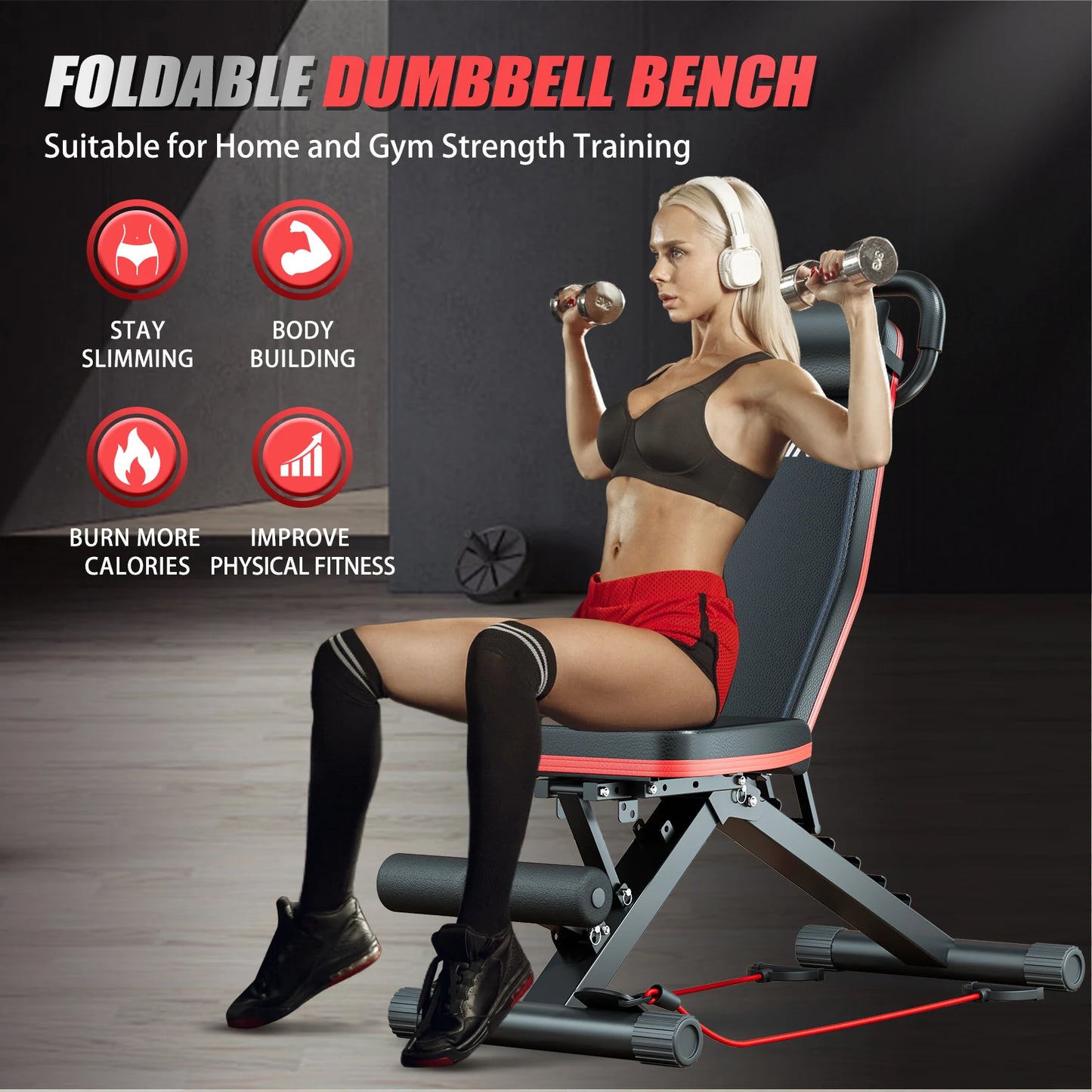 Pre Assembled Foldable Dumbbell Weight Bench For Home Workouts