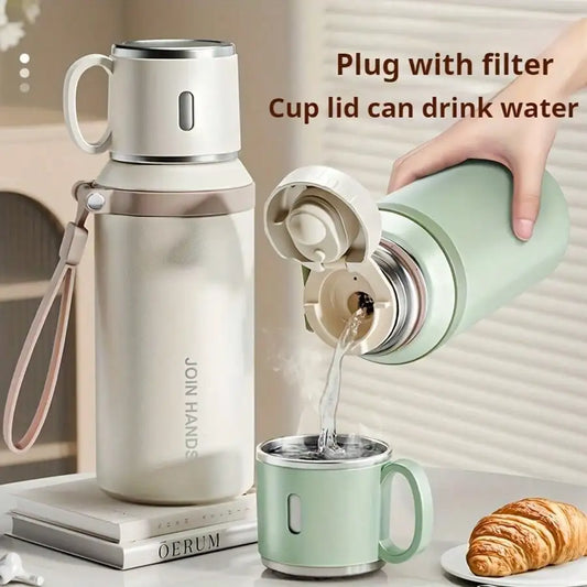 304 Stainless Steel Vacuum Insulated Water Bottle With Cup Lid