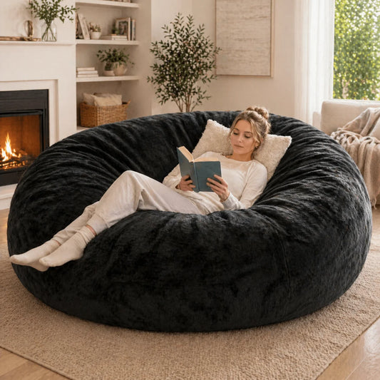 Memory Foam Adult Beanbag Chair With Washable Soft Flannel Cover
