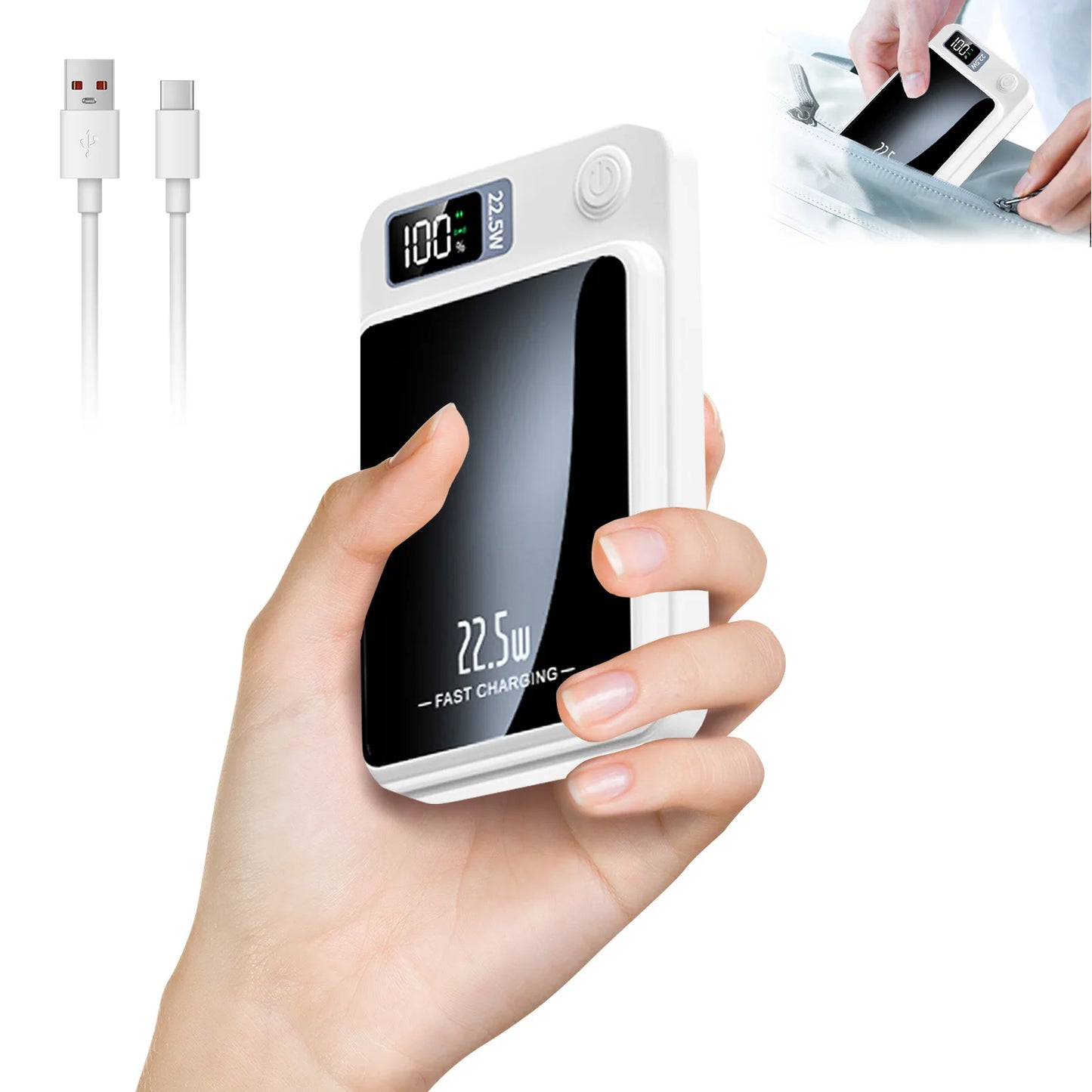 Magnetic Wireless Power Bank 10000mAh Fast Charging LED Display