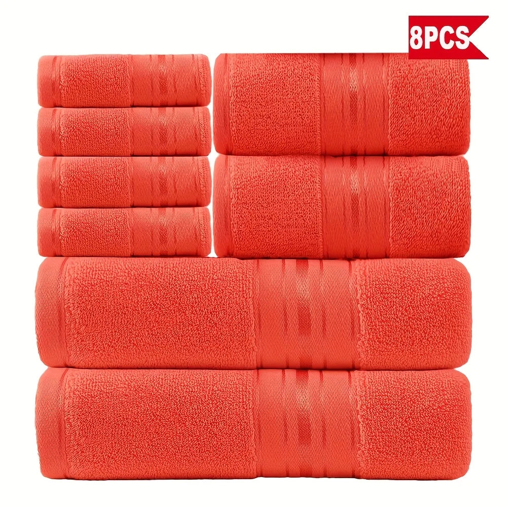 Luxury Eight Piece Cotton Towel Set For Bathroom Everyday Use