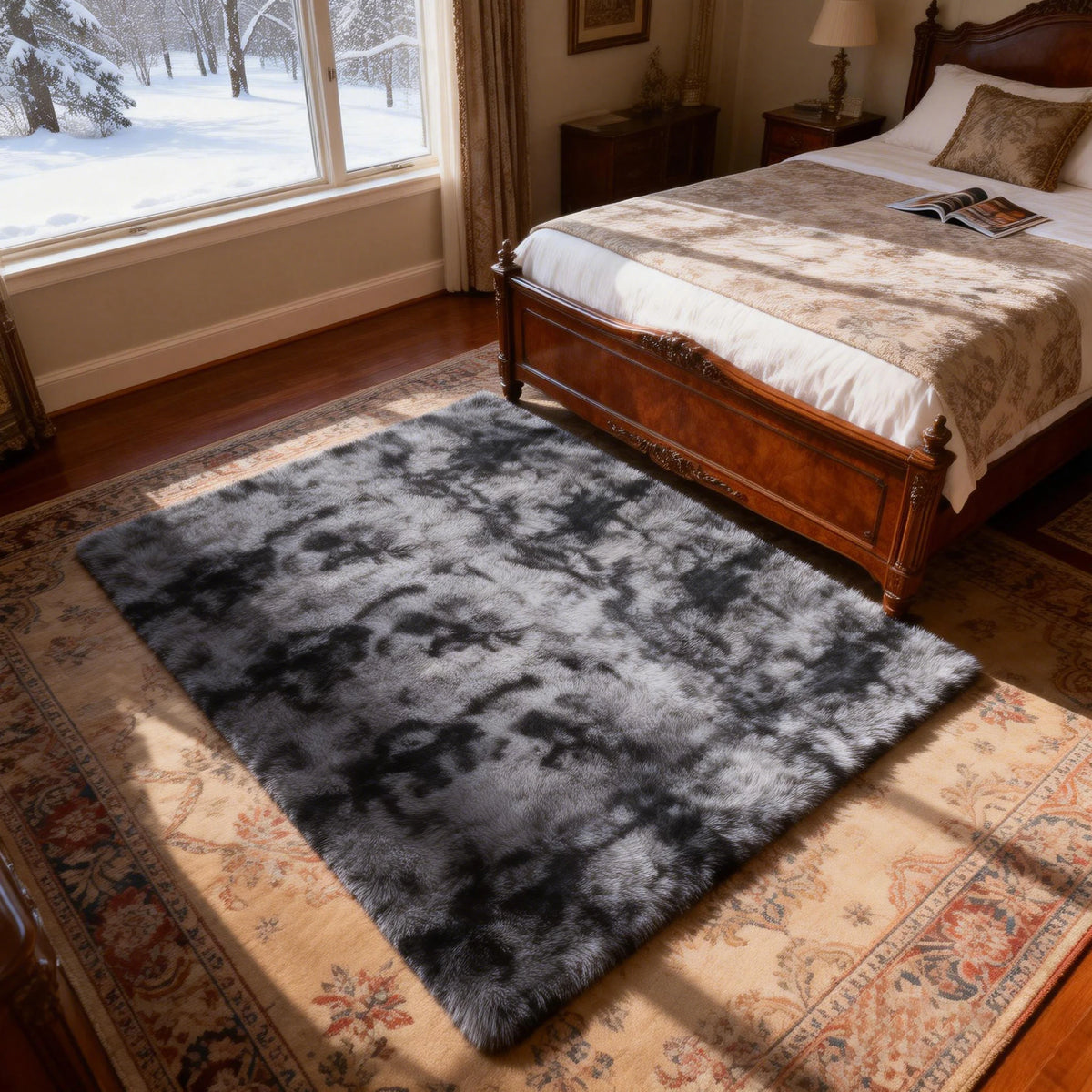 Ultra Soft Shag Area Rug For Living Room And Bedroom Decor