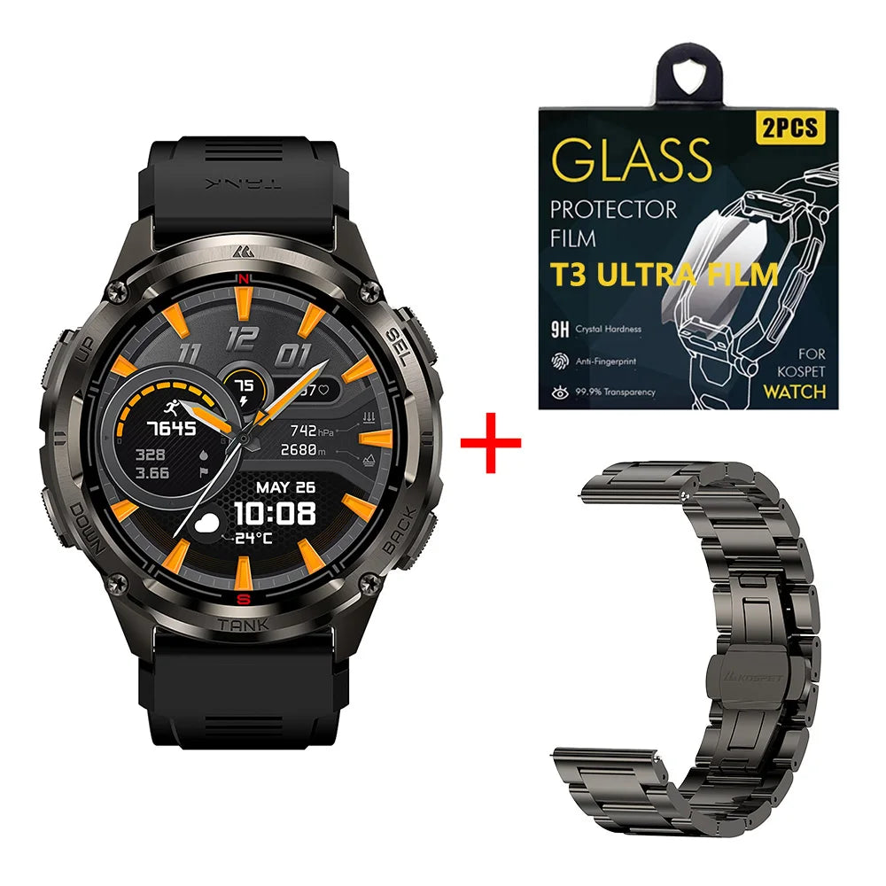 KOSPET Tank T3 Ultra 2 GPS Smartwatch Altimeter Barometer AMOLED