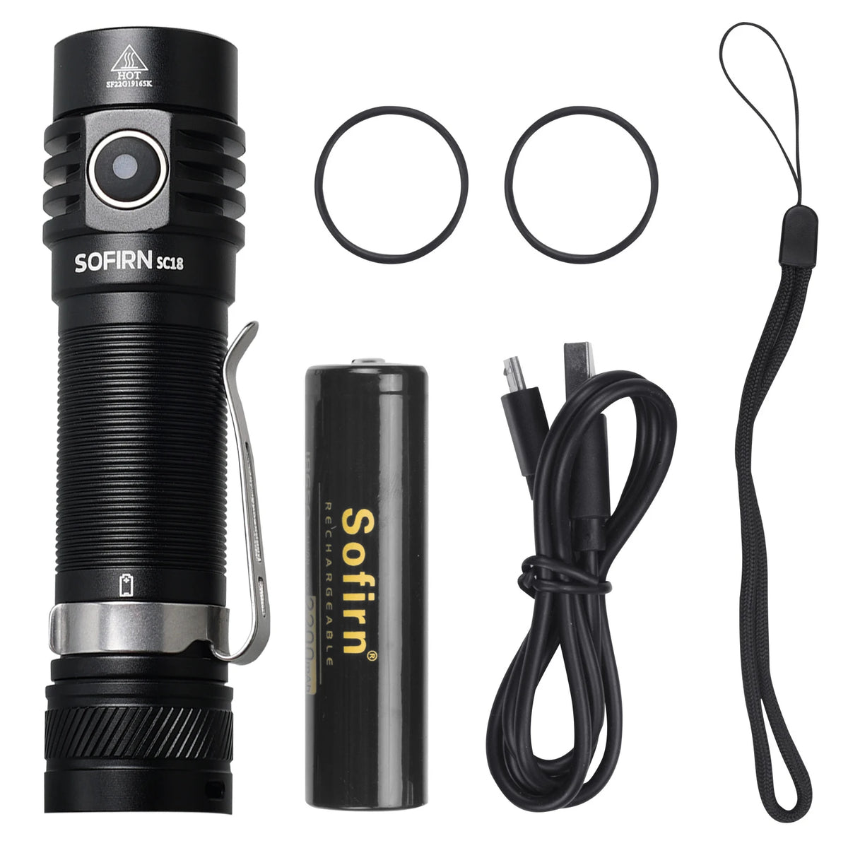 Sofirn SC18 Rechargeable LED EDC Flashlight With USB C