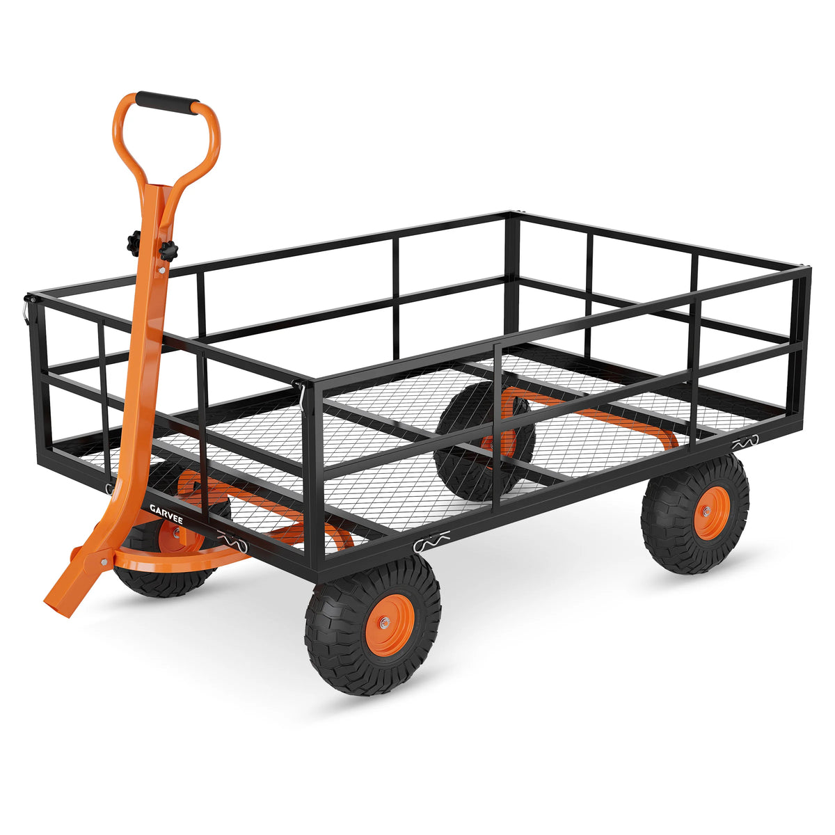HiMISS Heavy Duty Steel Garden Cart Wagon For Yard Work
