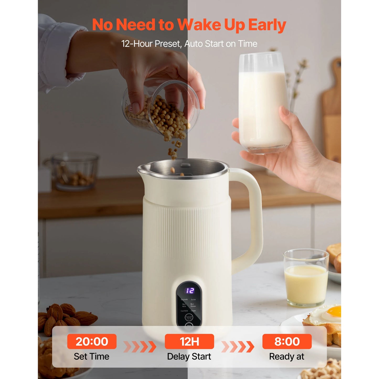 Vevoir 8 In One Nut Milk Maker With Self Cleaning
