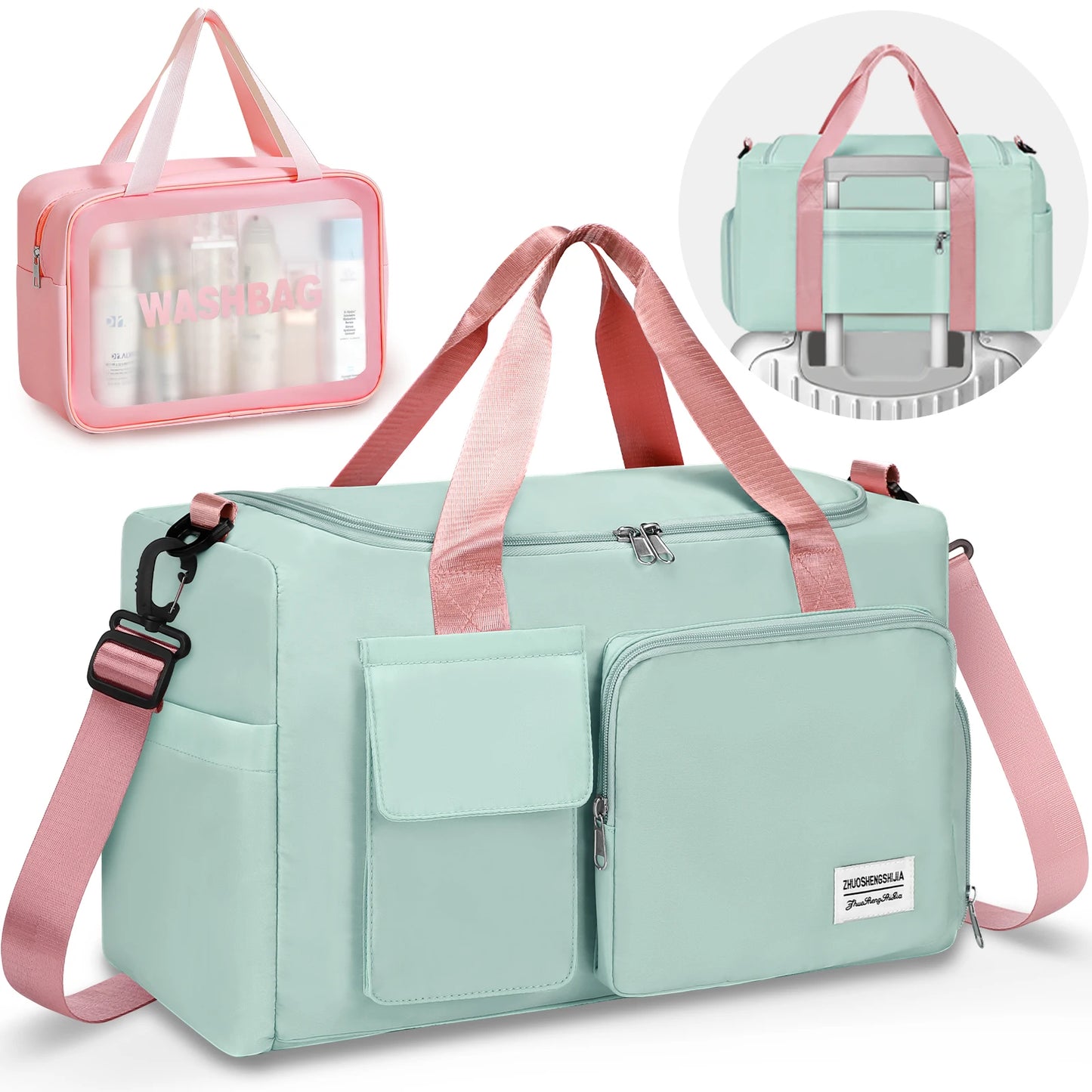 Waterproof Travel Duffel Bag With Dry And Wet Compartment