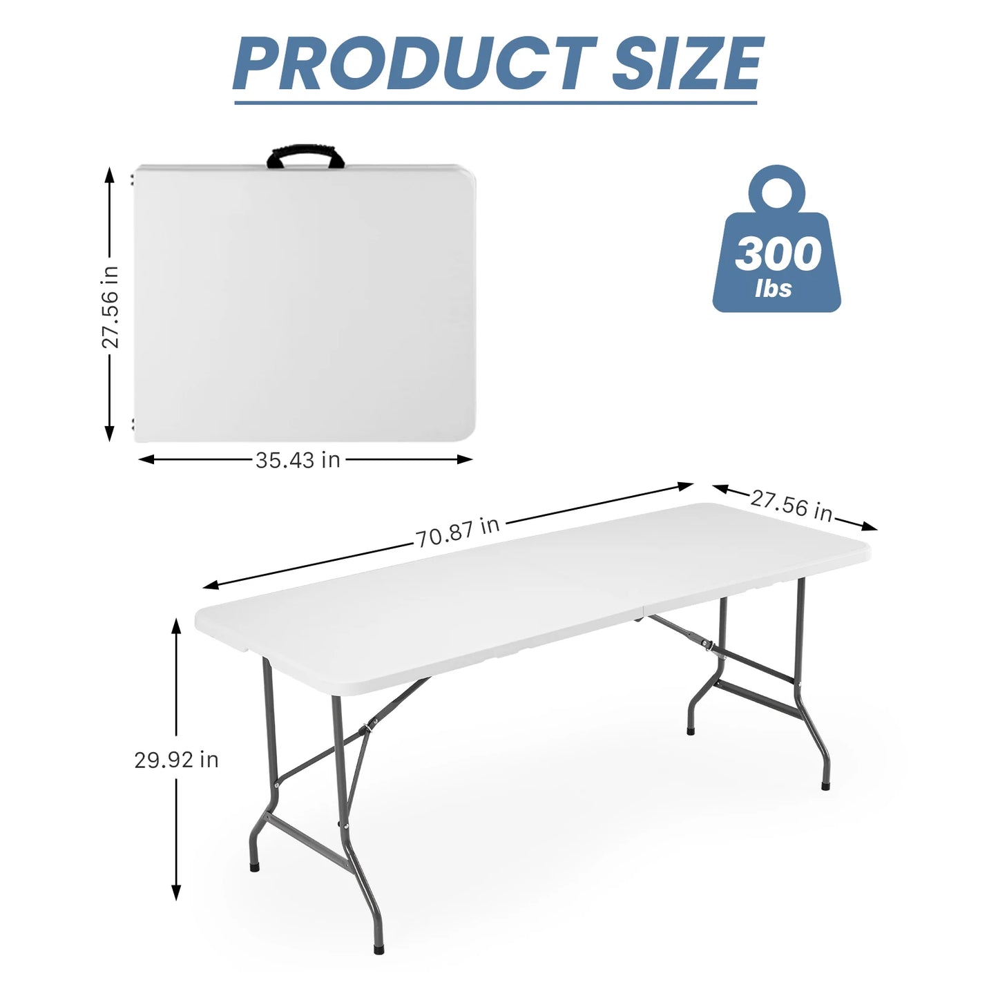 JHK Portable Folding Camping Table With Carrying Handle Safety Lock
