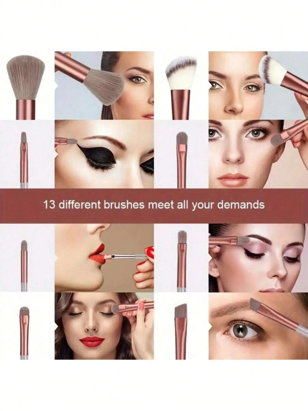 Professional Cosmetic Makeup Brush Set With Sponge And Bag