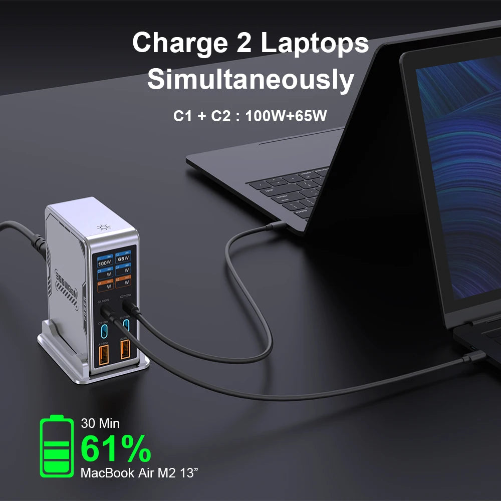 Ubigbuy 6-Port GaN USB-C PD Fast Charger Desktop Station