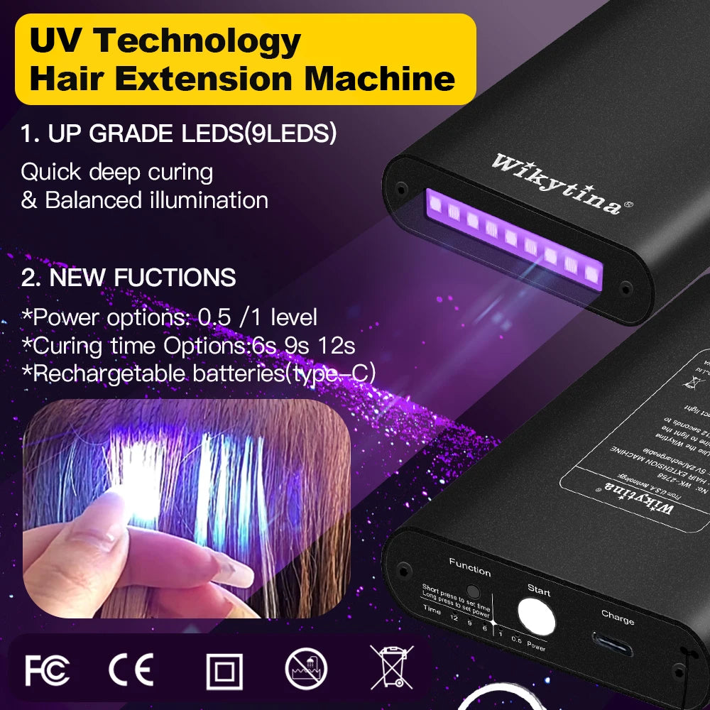 Wikytina Hair Extension Curing Machine With Uv And V Light Tools