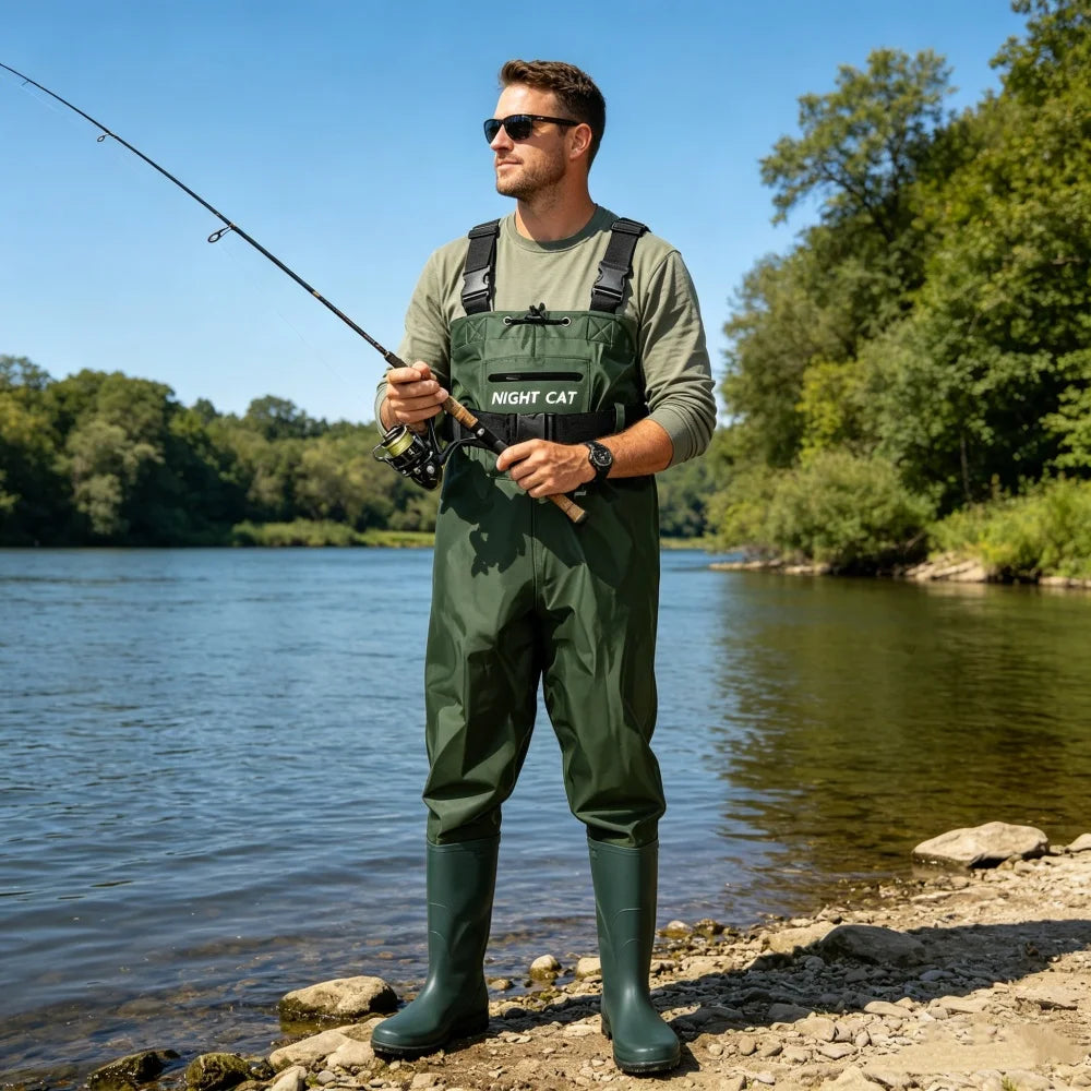 Night Cat Waterproof Fishing Chest Waders With Boots