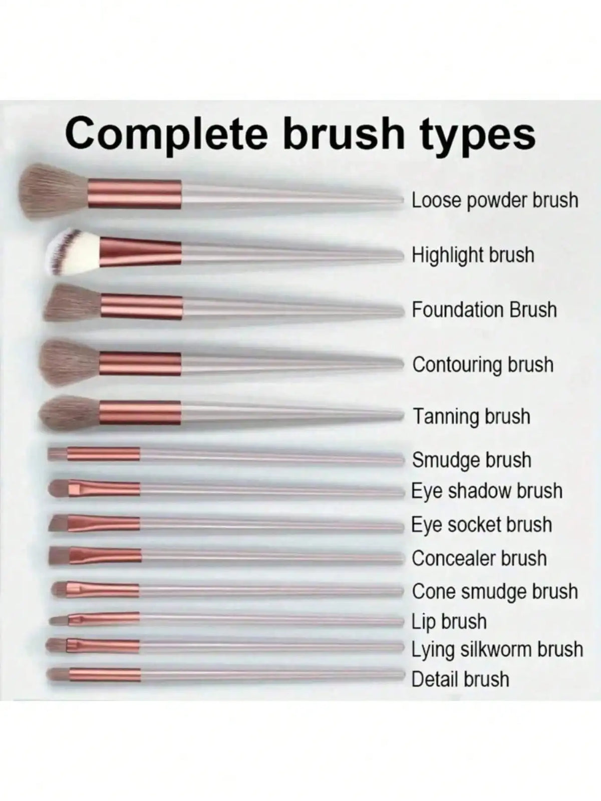 Professional Cosmetic Makeup Brush Set With Sponge And Bag