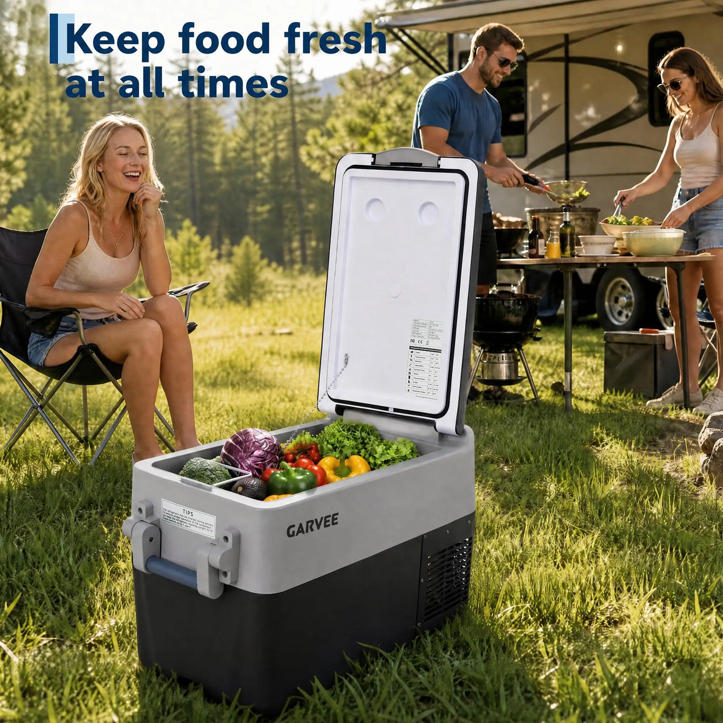 Studyset 53qt Dual Zone Portable Car Refrigerator Fridge