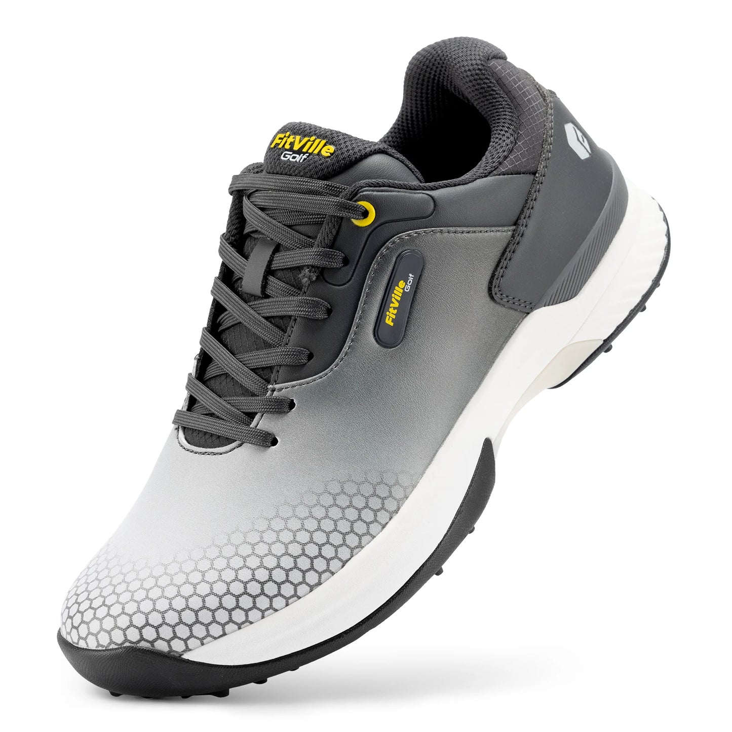 Fitville Mens Wide Golf Shoes Comfortable Non Slip Athletic Footwear