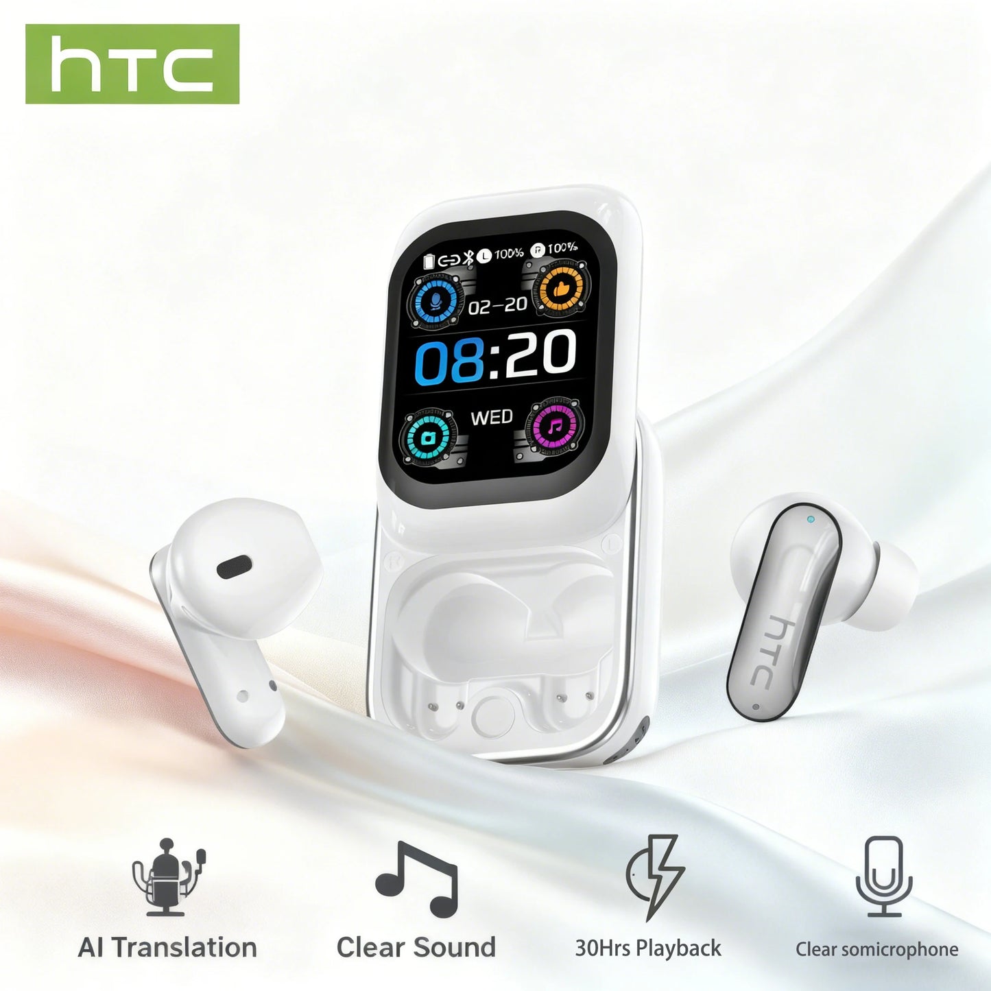 Bluetooth Earbuds With 30Hrs Playback And AI Translation