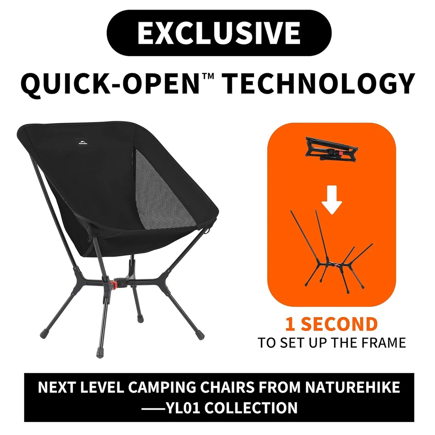 Naturehike Ultralight Aluminum Alloy Folding Camping Chair 200kg