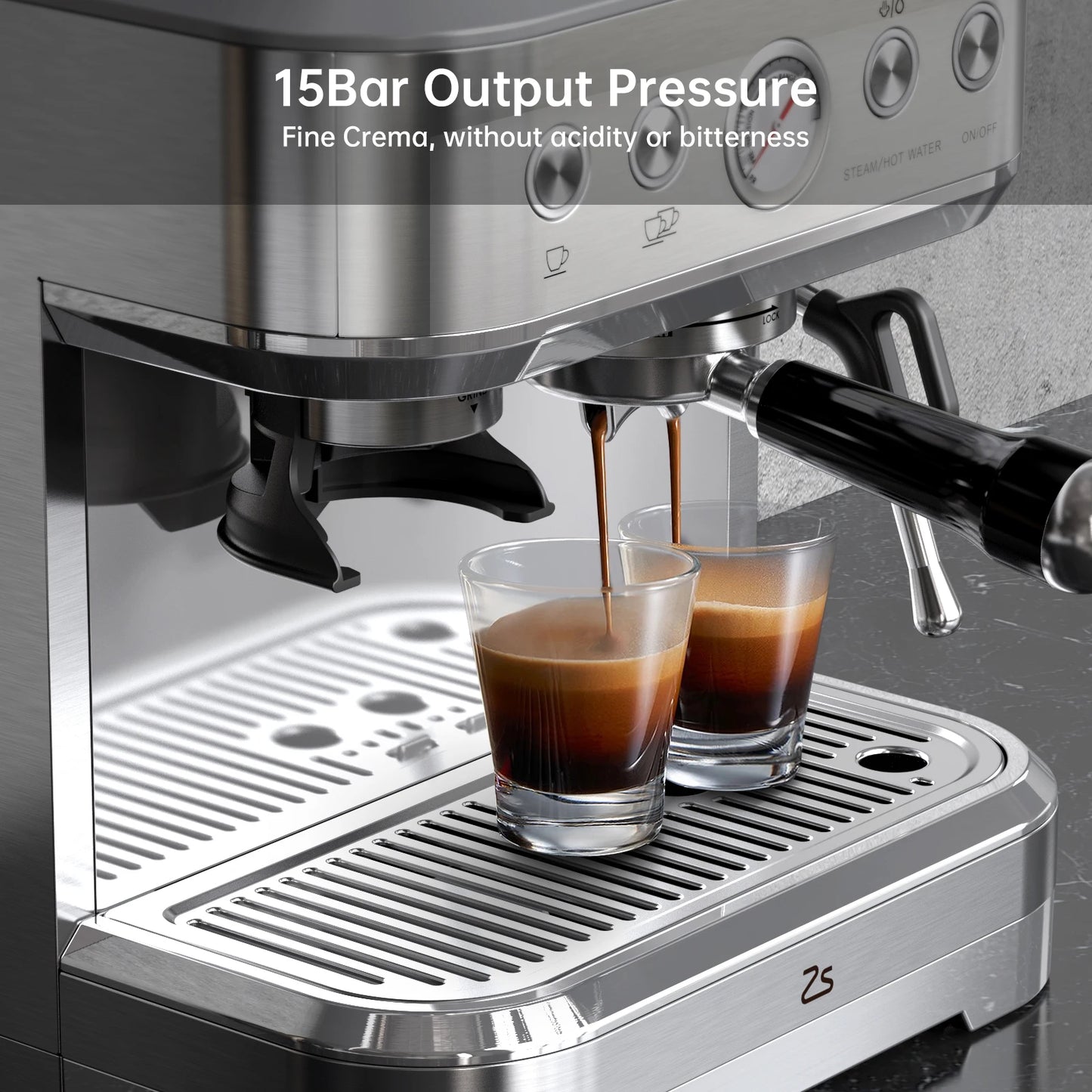 Acekool Espresso Machine With Grinder And Milk Frother