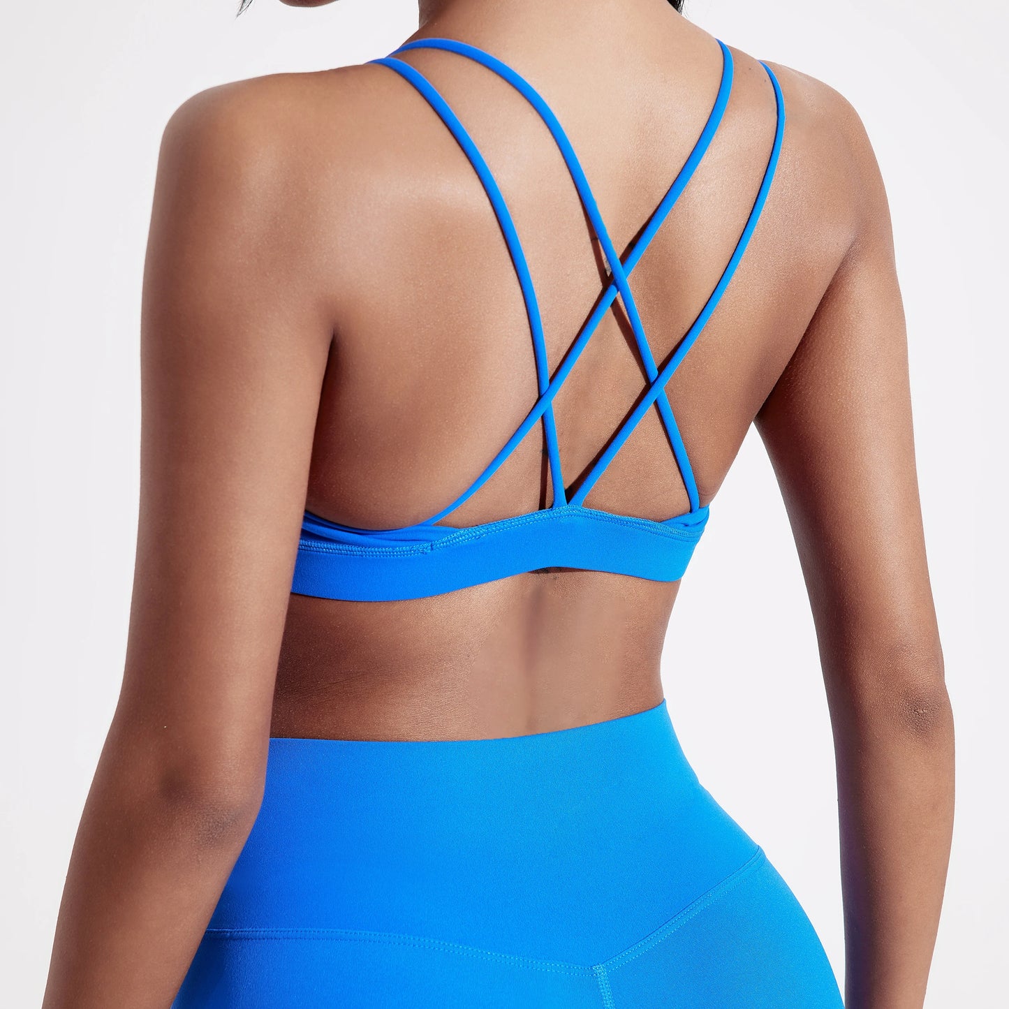 Cross Fitness Bra Women Nylon Spandex Chest Pad Breathable Gym