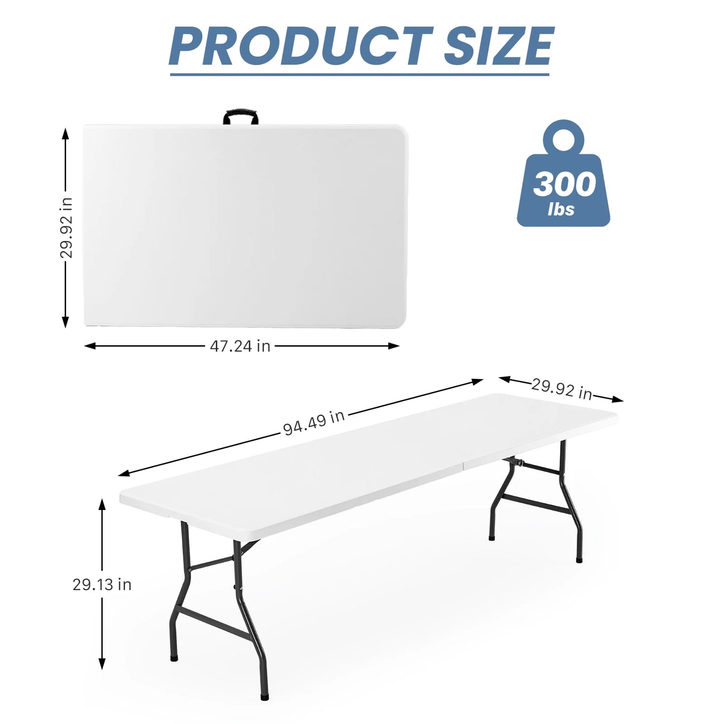 JHK Portable Folding Camping Table With Carrying Handle Safety Lock
