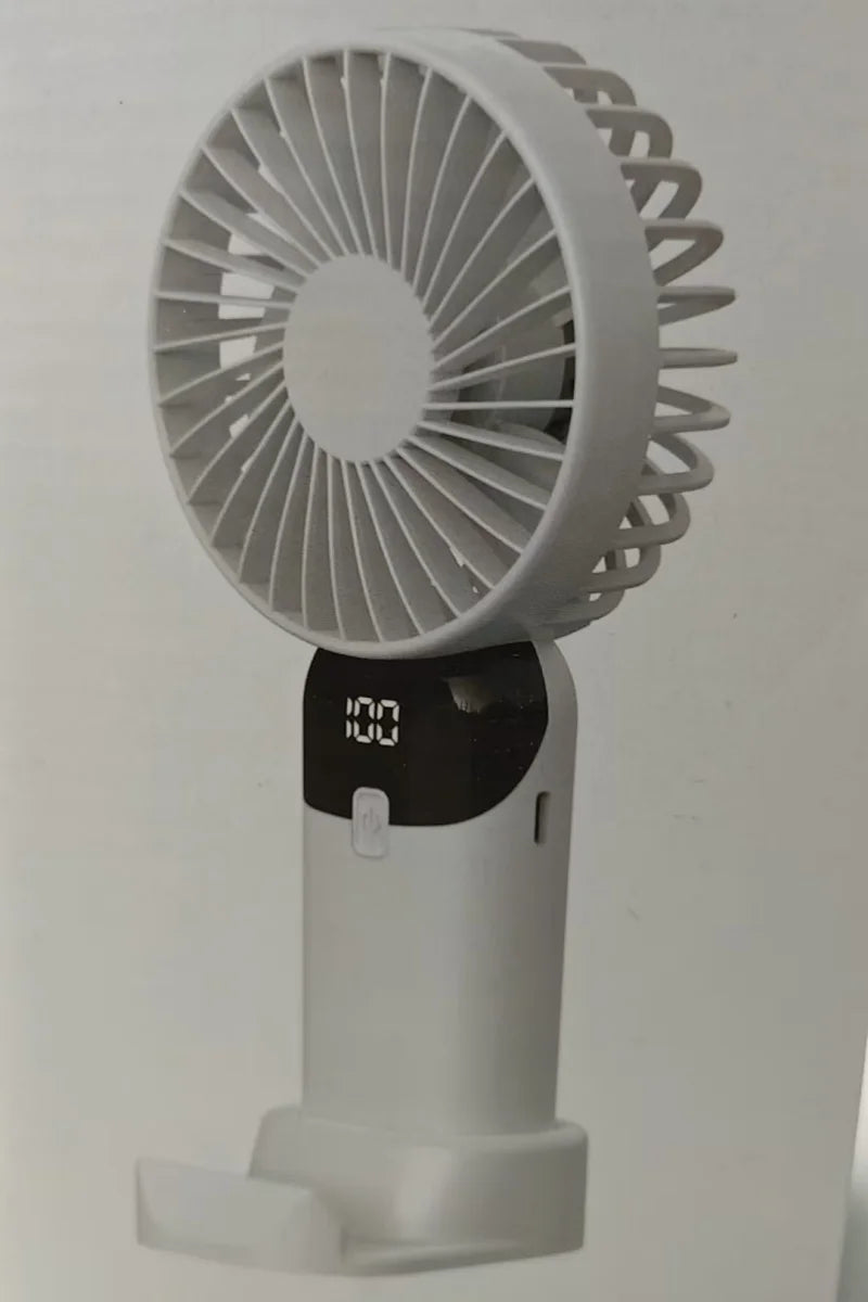 USB Mini Portable Rechargeable Handheld Fan With Integrated Phone Holder