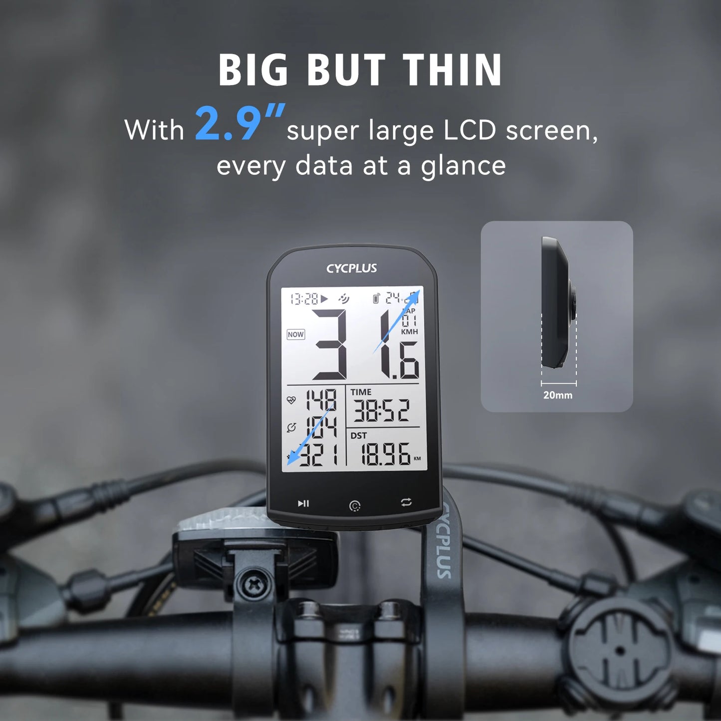 CYCPLUS M1Z1 Cycling GPS Wireless Bike Computer With BLE 5.0