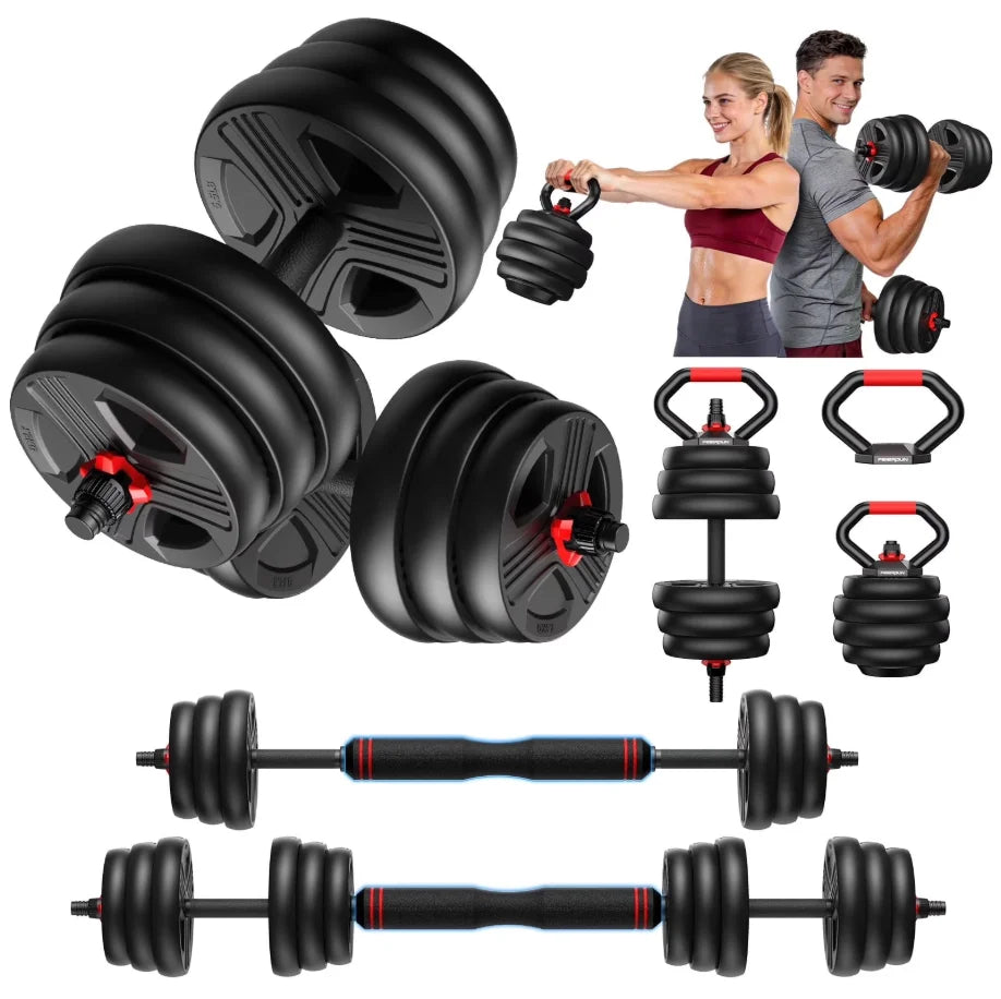 FED Fitness 5 In 1 Adjustable Dumbbell Barbell Kettlebell Set