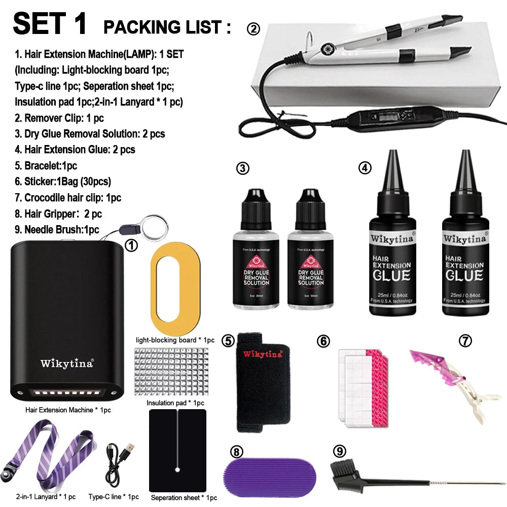 Wikytina Hair Extension Curing Machine With Uv And V Light Tools