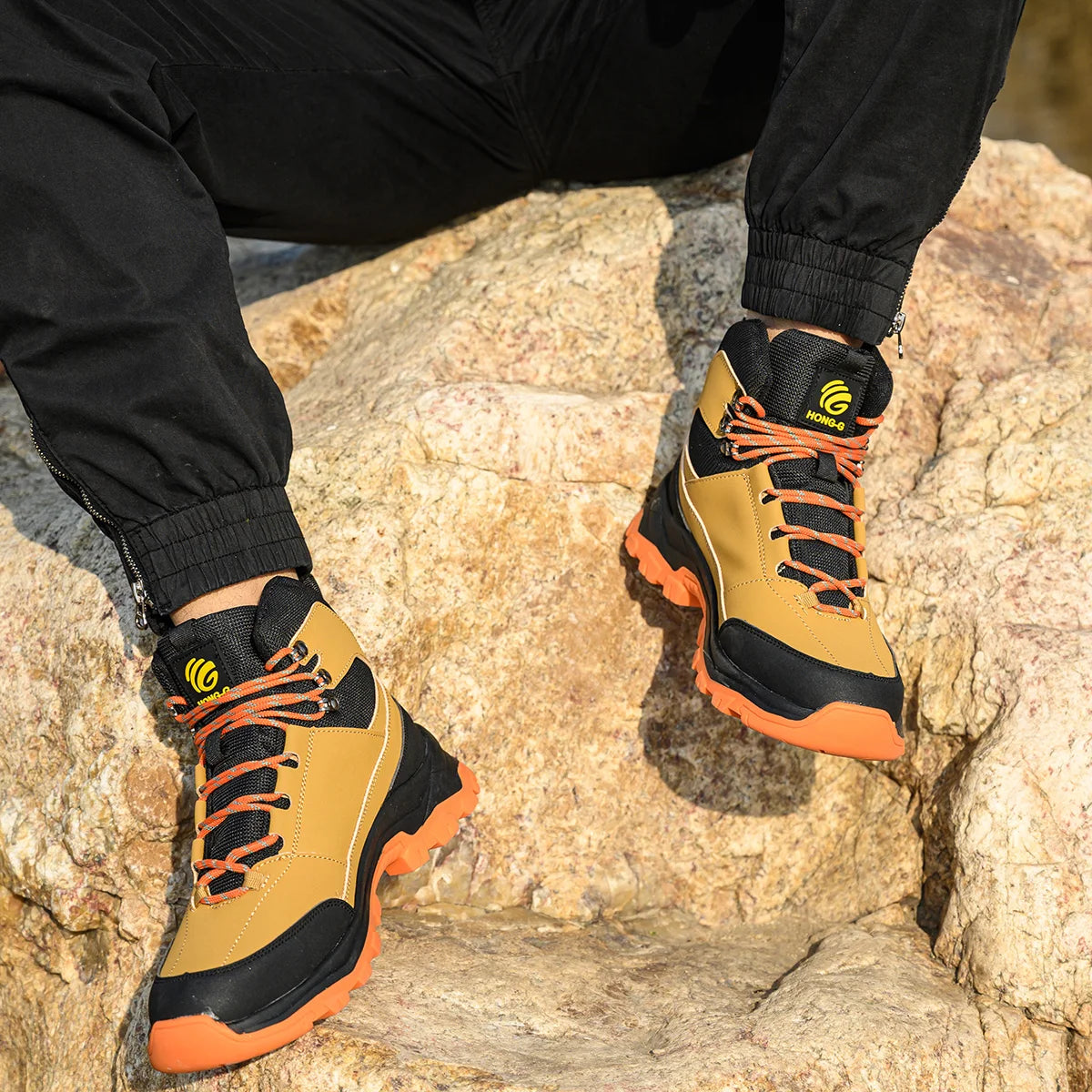 Veigar Men's Breathable Steel Toe Anti-Puncture Work Boots