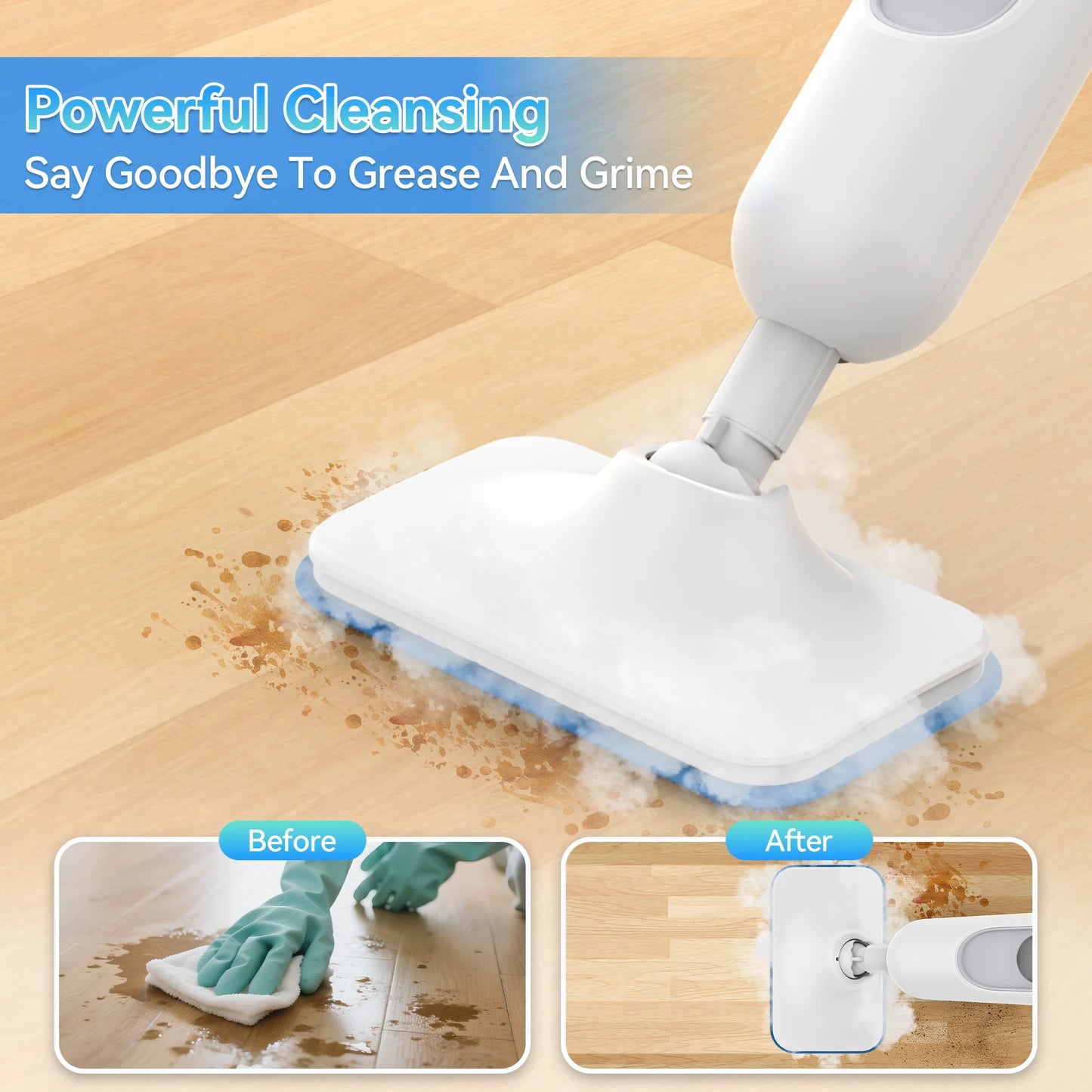 Inse Powerful 6in1 Steam Mop For Hardwood And Tile Floors